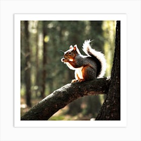 Squirrel In The Woods 1 Art Print