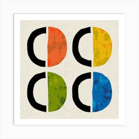 Colorful Minimalist Geometric Design Art Print