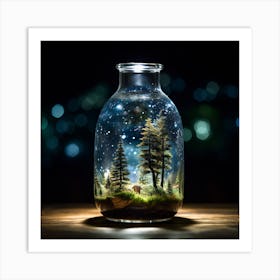 Terrarium In A Bottle 1 Art Print