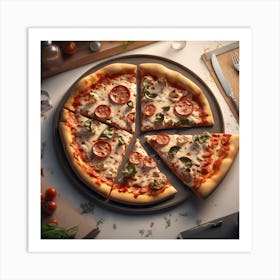 Pizza On A Tray Art Print