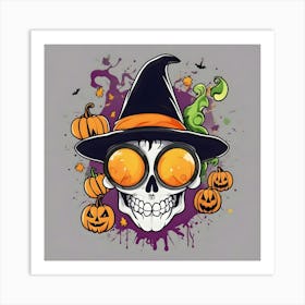 Halloween Skull Art Print