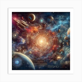 Spaceships And Planets Art Print