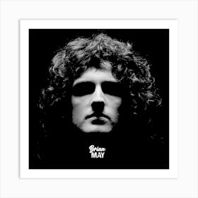 Brian May Music Legend Black White Line Art Poster