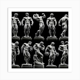 Bodybuilder Statues Art Print