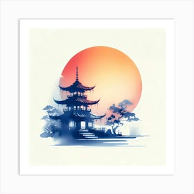 Asian Pagoda 1 Art Print