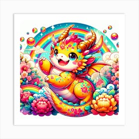 Dragon In The Rainbow Art Print