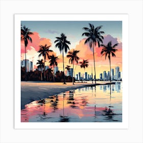 Sunset In Miami, 1314 Art Print