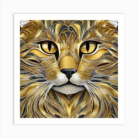 Golden Cat 34 Art Print