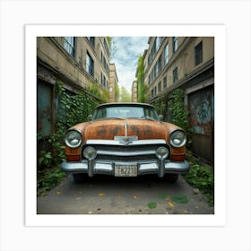 Old Car In The Alley 1 Art Print