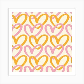 Pink Hearts Art Print