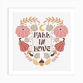 Boho-Fall-Autumn.Fall In Love Art Print