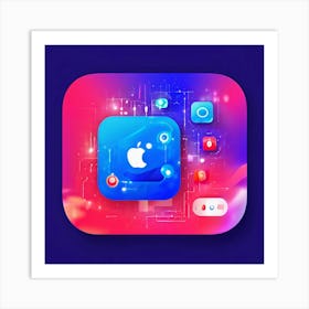 Kuaishou Video Social Media Platform App Icon Logo Entertainment Content Sharing Livestre Art Print