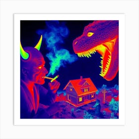 Devil And House 1 Art Print