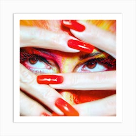 Red Nail Art Art Print