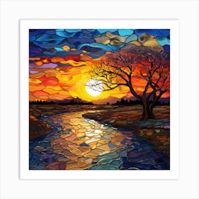 Sunset Painting 5 Art Print