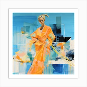 Orange Kimono Art Print