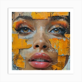 Girl With Orange Eyes Art Print