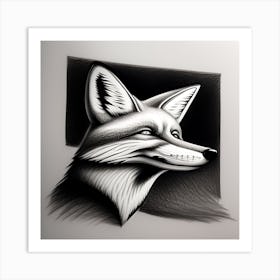 Fox Head 4 Art Print