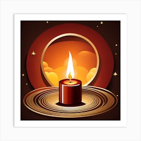 Christmas Candle 5 Vector art Art Print