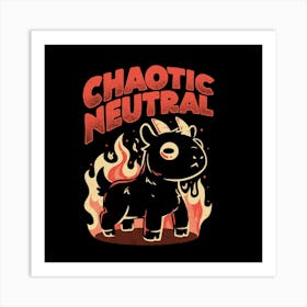 Chaotic Neutral - Dark Evil Cute RPG Geek Goat Sarcasm Gift 1 Art Print