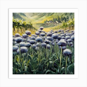 Alliums In The Vineyard Art Print