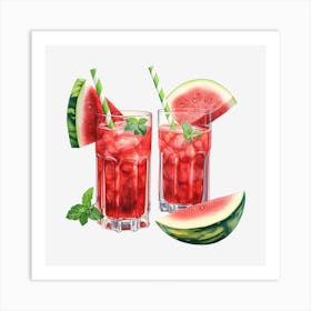 Watermelon Cocktail 18 Art Print