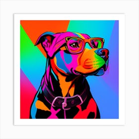 Rottweiler Glasses Print Art Print