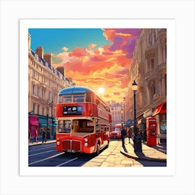 London Street Scene 1 Art Print