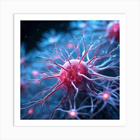 A Head Like 3d Render Nucleoli Luminescing In An Intricate Network Of Neural Connections Depicts A (2) Art Print