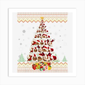 Guinea Pig Christmas Tree Funny Xmas Pajama Gifts Art Print