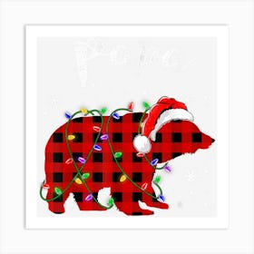 Red Plaid Papa Bear Buffalo Matching Family Pajama Christmas Art Print