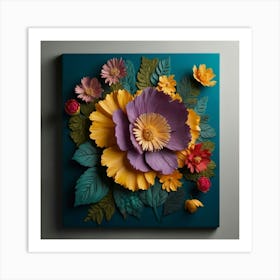 Paper Flower Wall Art Art Print