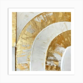 Gold And White Abstract Painting 1 Art Print