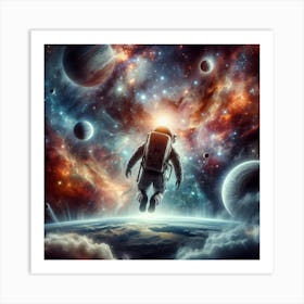 Astronaut In Space Art Print