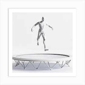 Trampoline Jumping Man Art Print