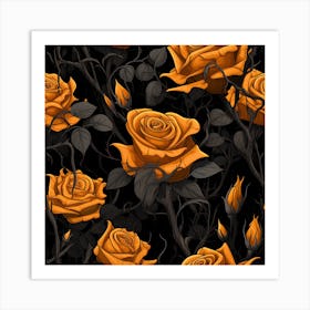 Dusky Orange Roses - Gothic Art Print