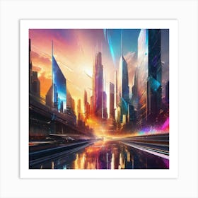 Futuristic City 81 Art Print