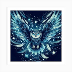 Blue Owl 1 Art Print