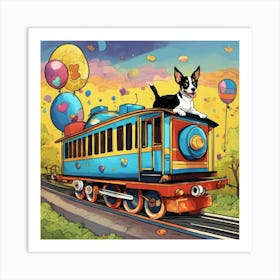 A Magic Train With Smiling Face (2) Art Print