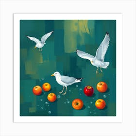 Seagulls And Tomatoes Art Print