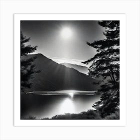 Sun Shines On The Lake Art Print