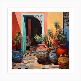 Moroccan Pots and Doorway Art Print