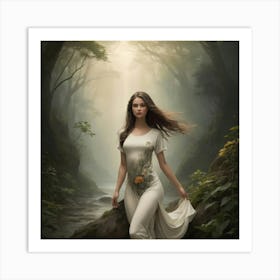 Girl In The Forest 5 Art Print