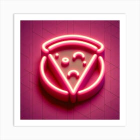 Neon Pizza Logo Art Print