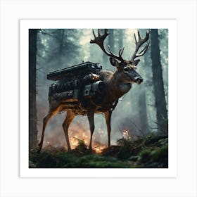 Deer In The Woods 24 Art Print