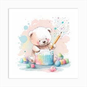 Teddy Bear Drawing Art Print