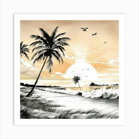 A serene beach 4 Art Print