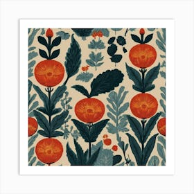 Orange Flowers Art Print