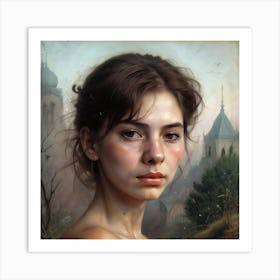 Girl In A Church Art Print