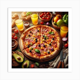 Pizza On The Table Art Print